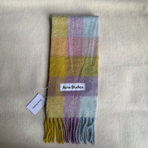 Acne Studios Check Wool Scarf - Picture 1 of 5